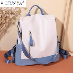 Casual PU Leather Backpack Women Waterproof School Bags Teenage Girls
