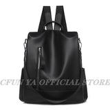 Casual PU Leather Backpack Women Waterproof School Bags Teenage Girls