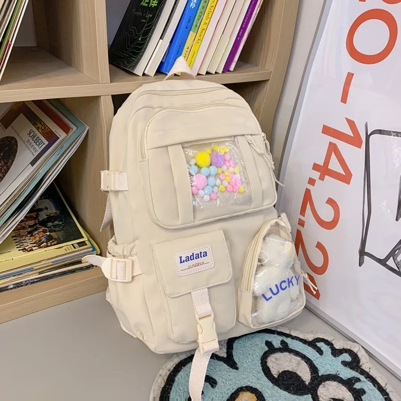 Junior School Bag Multifunctional Teen Girl BookBag Large Capacity