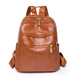 Soft Leather Backpacks Women's Shoulder Bag Casual Travel Ladies Bagpack