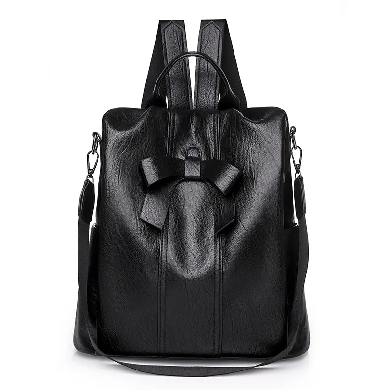 Women's Leather Backpack Anti-theft Travel Bag Girls Mochila Knapsack