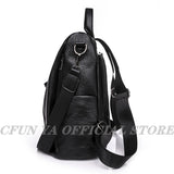 Women's Leather Backpack Anti-theft Travel Bag Girls Mochila Knapsack