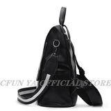 Women's PU Leather Backpack Anti-theft Schoolbag Waterproof Rucksack