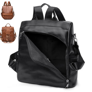 Women's PU Leather Backpack Anti-theft Schoolbag Waterproof Rucksack