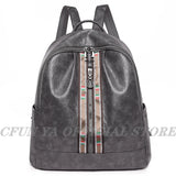 Soft Leather Travel Backpack PU Woman's Shoulder Bags Anti-Theft Bagpack
