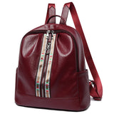 Soft Leather Travel Backpack PU Woman's Shoulder Bags Anti-Theft Bagpack