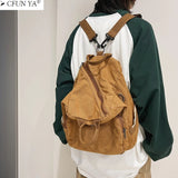 Spring Canvas Backpack Teenager Shoulder Bag Women Men Large Handbag
