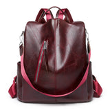 Women's PU Leather Backpack Schoolbag for Teenage Girl