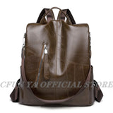 Women's PU Leather Backpack Schoolbag for Teenage Girl