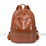 Soft Leather Backpack For Women Large Bagpack Anti-Theft Rucksack