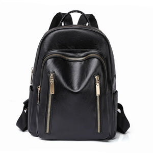 Soft Leather Backpack For Women Large Bagpack Anti-Theft Rucksack