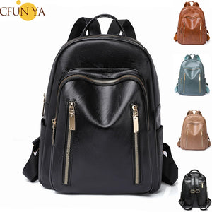 Soft Leather Backpack For Women Large Bagpack Anti-Theft Rucksack