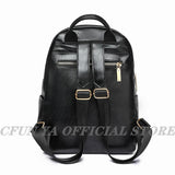 Soft Leather Backpack For Women Large Bagpack Anti-Theft Rucksack