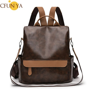 Boho Women's Backpack PU Leather Anti-Theft Travel Shoulder Bag
