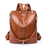 Vintage Leather Backpack for Teenage Girls School Bag