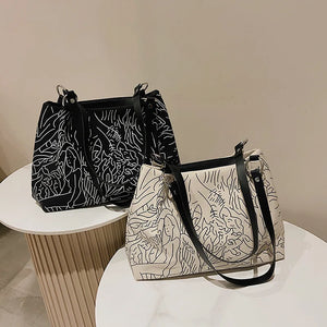 Vintage Style High Shoulder Bag Women PU Leather Handbag