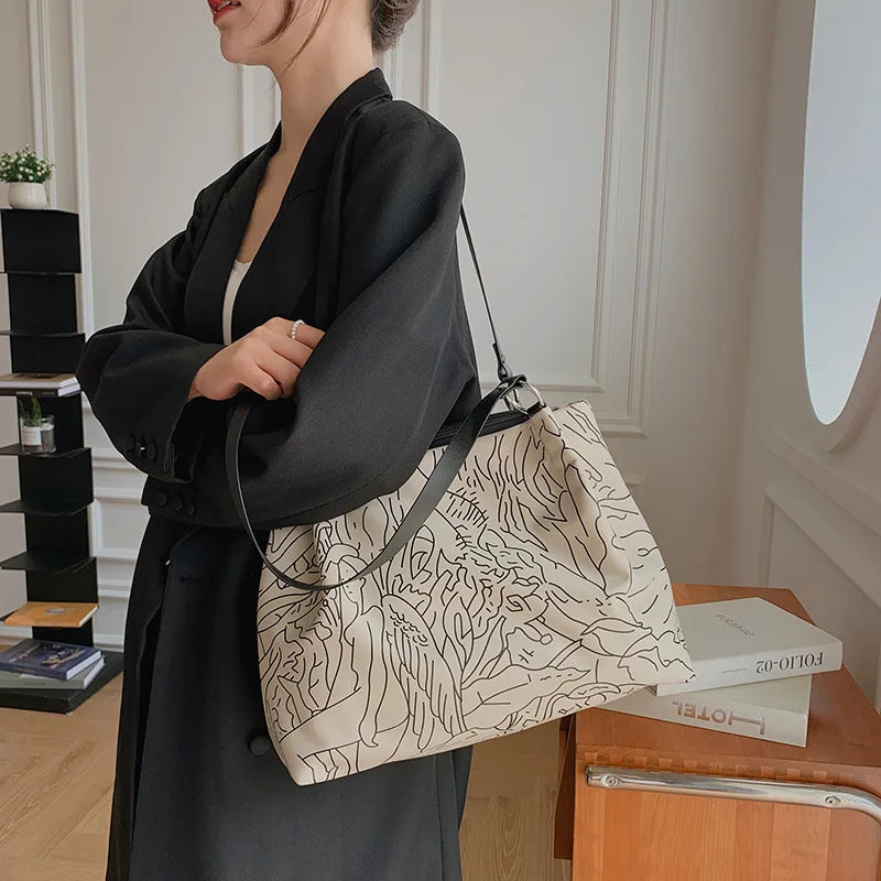 Vintage Style High Shoulder Bag Women PU Leather Handbag
