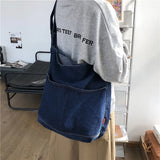 CGCBAG Denim Canvas Tote Bag Large Capacity Shoulder Handbag