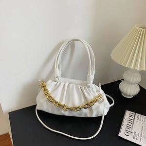 Small Handbag Woman PU Leather Shoulder Bag Solid Crossbody Bags