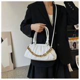 Small Handbag Woman PU Leather Shoulder Bag Solid Crossbody Bags