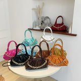 Small Handbag Woman PU Leather Shoulder Bag Solid Crossbody Bags