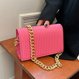 Thick Chain Shoulder Bag Women Handbags PU Leather Crossbody Bags