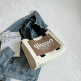 Canvas Tote Bag Large Capacity Handbags Contrast Shoulder Bag