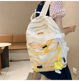 CGCBAG Reflective Strip School Backpack For Teenager Girls Large Capacity Women