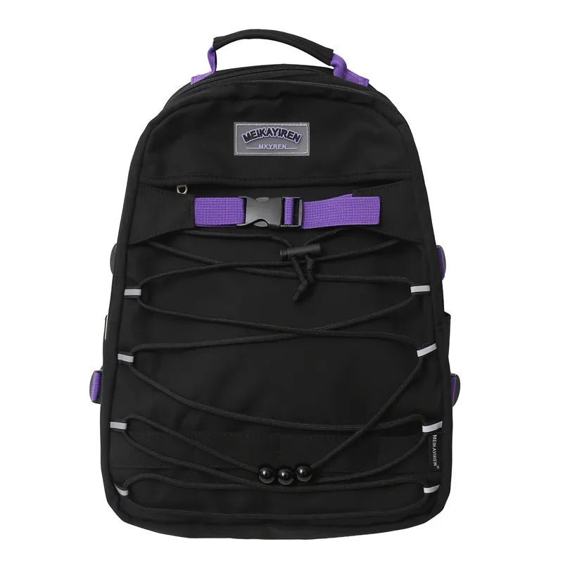 CGCBAG Reflective Strip School Backpack For Teenager Girls Large Capacity Women