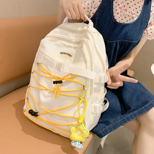 CGCBAG Reflective Strip School Backpack For Teenager Girls Large Capacity Women