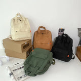 Vintage Canvas Women's School Backpack Large Capacity Casual Female Bags