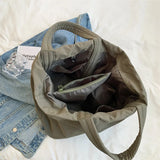 Canvas Women Shoulder Bag Large Capacity Handbag Solid Tote Bag