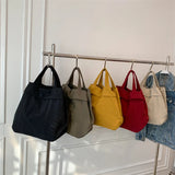 Canvas Women Shoulder Bag Large Capacity Handbag Solid Tote Bag