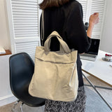 Canvas Women Shoulder Bag Large Capacity Handbag Solid Tote Bag