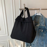 Canvas Women Shoulder Bag Large Capacity Handbag Solid Tote Bag