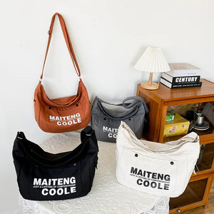 Canvas Shoulder Bag Large Capacity Messenger Handbag