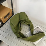 Canvas Shoulder Bag Women Solid Tote Bag Large Capacity Crossbody Bags