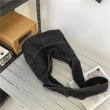 Canvas Shoulder Bag Women Solid Tote Bag Large Capacity Crossbody Bags