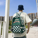 CGCBAG Checkerboard Large Capacity Backpacks Waterproof Nylon