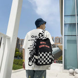 CGCBAG Checkerboard Large Capacity Backpacks Waterproof Nylon
