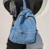 CGCBAG Denim Canvas Backpack Women Large Capacity School Backpack