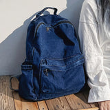 CGCBAG Denim Canvas Backpack Women Large Capacity School Backpack