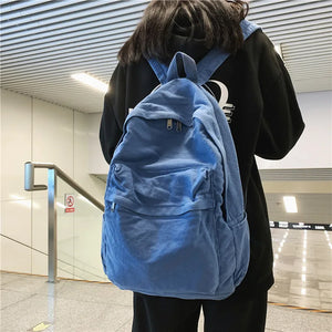Large Capacity Canvas Backpack For Students Female Travel School Bags
