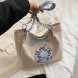 CGCBAG Women Canvas Shoulder Bag Embroidery Handbags Large Capacity