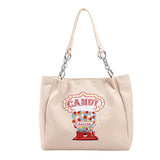 CGCBAG Women Canvas Shoulder Bag Embroidery Handbags Large Capacity