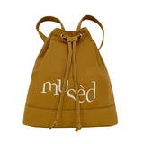 Canvas Women Backpack Letter Printing Backpack Female Retro Drawcord School Bag