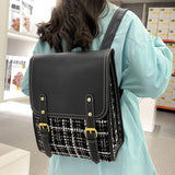 CGCBAG Women Leather College Style School Backpack Laptop Bag