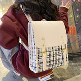 CGCBAG Women Leather College Style School Backpack Laptop Bag