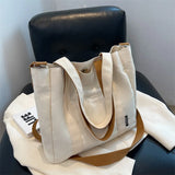 CGCBAG Canvas Shoulder Bag Large Capacity Beach Tote Solid Female Handbags