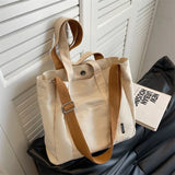 CGCBAG Canvas Shoulder Bag Large Capacity Beach Tote Solid Female Handbags